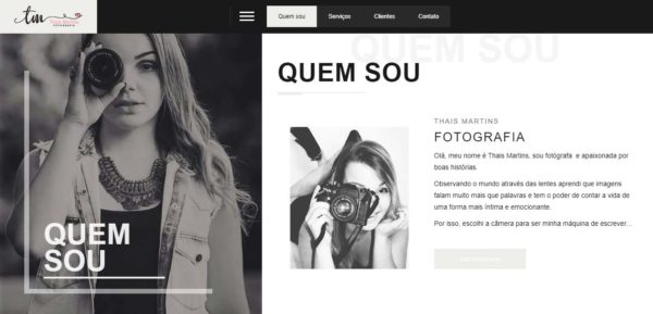 Projeto Site Thais Martins Fotografia
